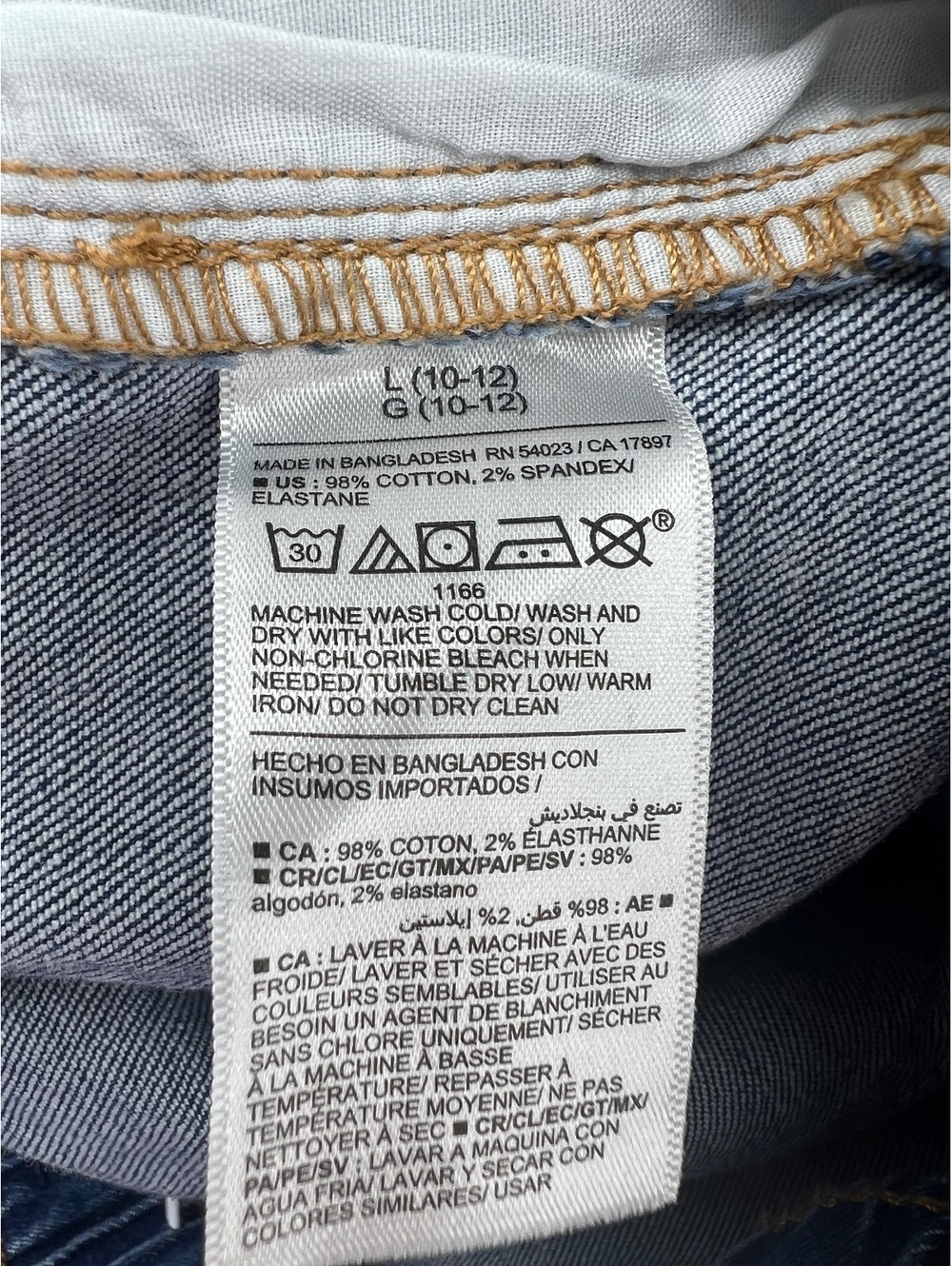 Old Navy Boys Kids L (10-12) Straight Leg Drawstring Elastic Waist Denim Jeans - Picture 4 of 4